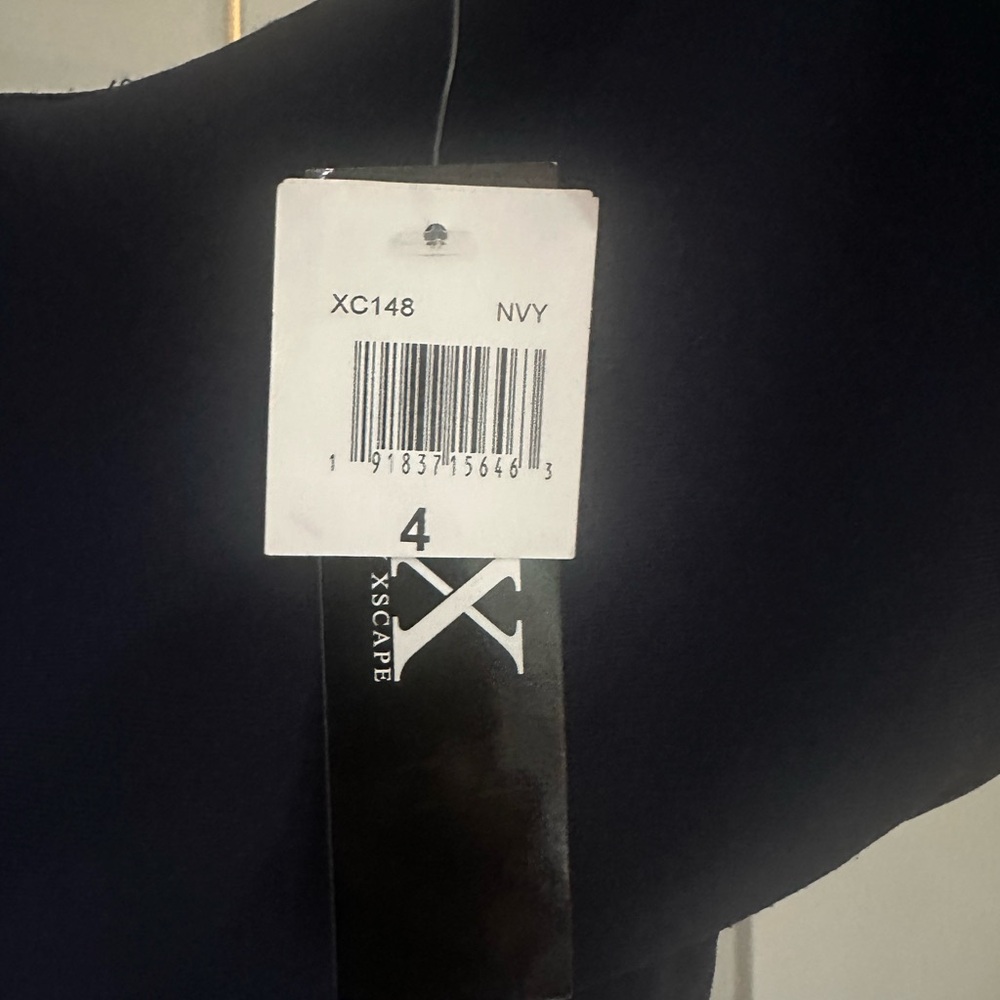 Xscape Navy Dress. - Picture 2 of 2